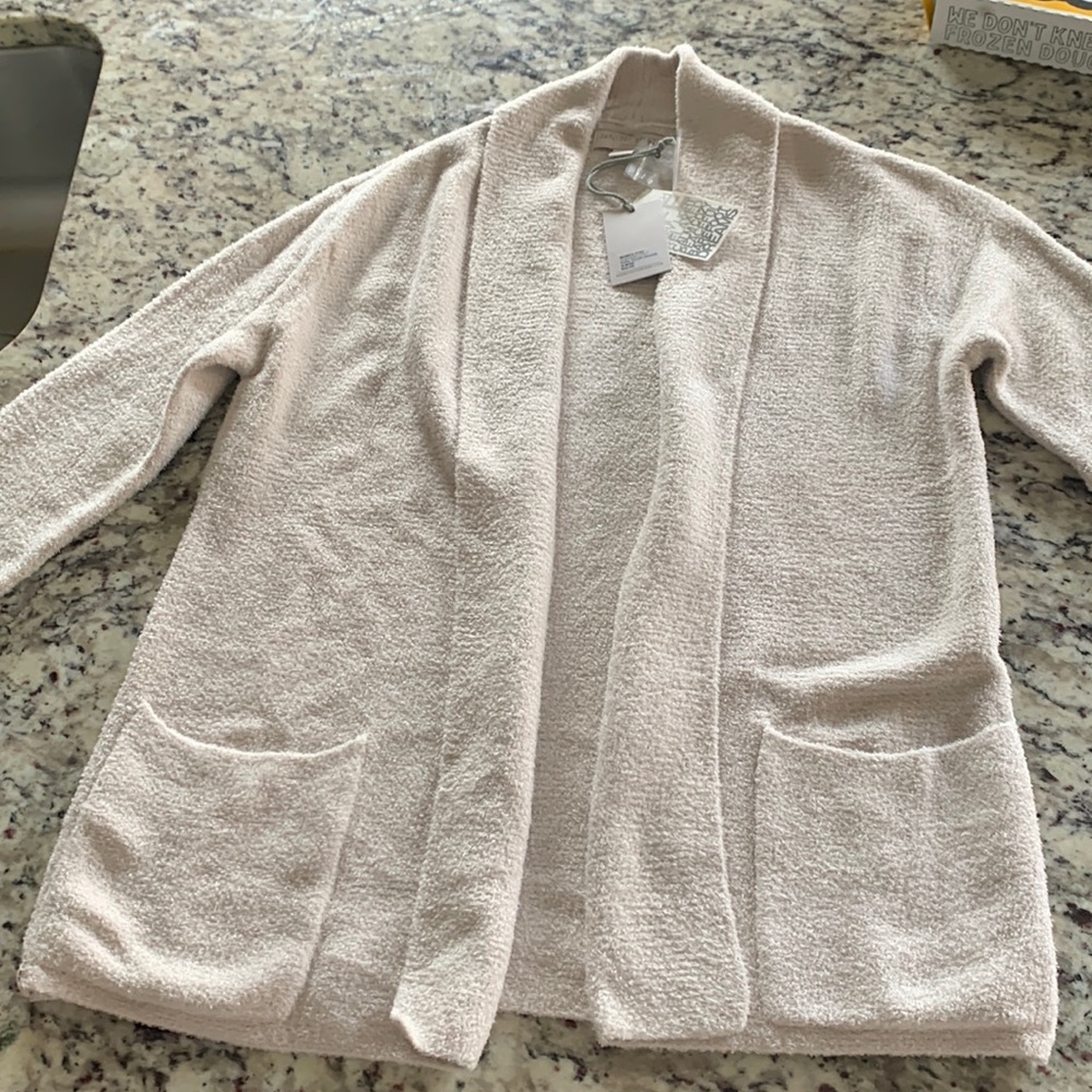 Barefoot dreams shawl collar cardigan in almond size xs